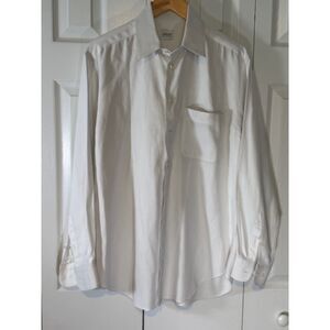 Armani Collezioni Men’s Dress Shirt 39 15½ R White Cotton Italy Classic Designer